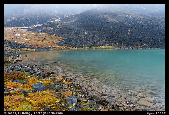Lakeshore and rocky slopes. Gates of the Arctic National Park (color)