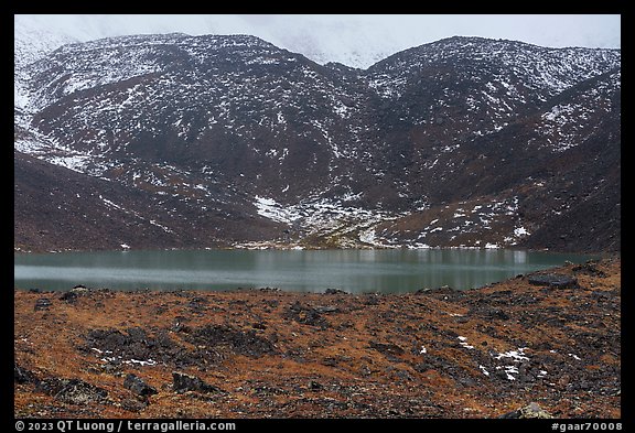 Lake and Three River Mountain foothills. Gates of the Arctic National Park (color)