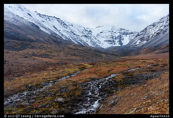 Streams and continental divide peaks. Gates of the Arctic National Park (color)