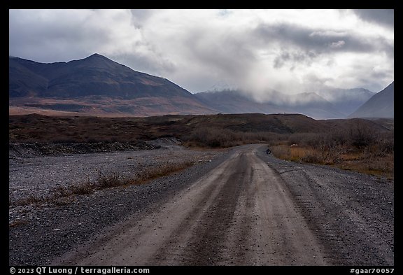 Road and Three River Mountain, Anaktuvuk Pass. Gates of the Arctic National Park (color)