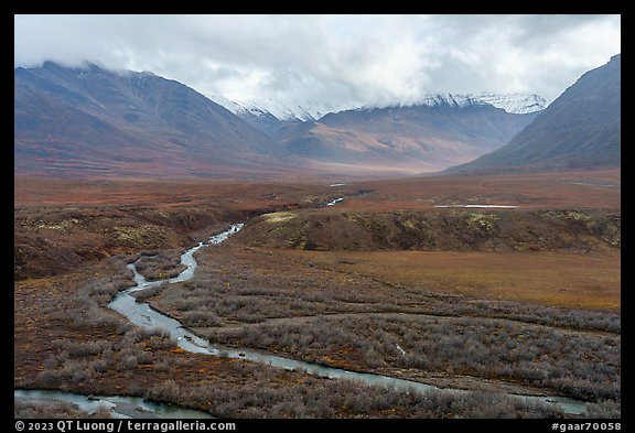 Aerial view of Inukpasugruk Creek. Gates of the Arctic National Park (color)
