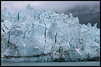 Blue ice on the tidewater terminus of Margerie Glacier. Glacier Bay National Park, Alaska, USA. (color)
