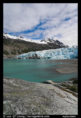 Reid Inlet and Reid Glacier terminus. Glacier Bay National Park, Alaska, USA.