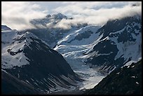 Topeka Glacier, late afternoon. Glacier Bay National Park, Alaska, USA.