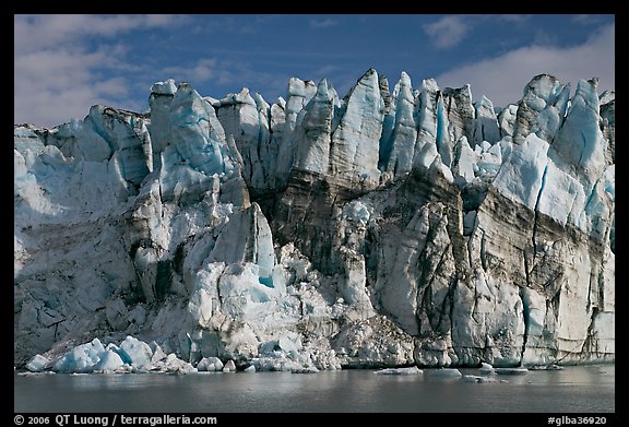 Seracs on the face of Lamplugh glacier. Glacier Bay National Park, Alaska, USA.