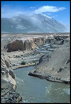 Convergence of the Lethe river and and Knife river, Valley of Ten Thousand smokes. Katmai National Park, Alaska, USA.
