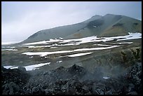 Baked mountain seen from Novarupta. Katmai National Park ( color)