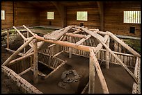 Cultural site with reconstruction of Native dwelling. Katmai National Park ( color)