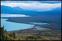 Brooks Camp and Naknek Lake from above. Katmai National Park ( color)