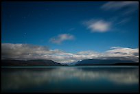 Moonlit Naknek Lake at night. Katmai National Park ( color)