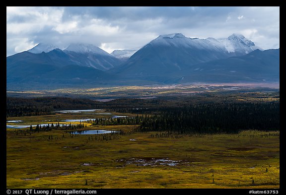 Tundra and snowy mountains near Valley of Ten Thousand Smokes. Katmai National Park (color)