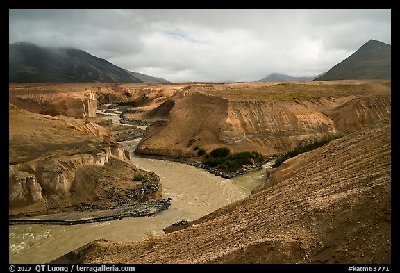 Confluence of the Knife, Lethe, and Windy creek, Valley of Ten Thousand Smokes. Katmai National Park (color)