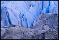 Grey and blue ice detail at the terminus of Exit Glacier. Kenai Fjords  National Park, Alaska, USA.