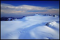 Aerial view of vast glacial system and fjords. Kenai Fjords National Park, Alaska, USA.