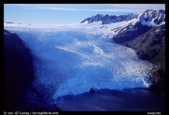 Aerial view of Aialik Glacier front. Kenai Fjords National Park (color)