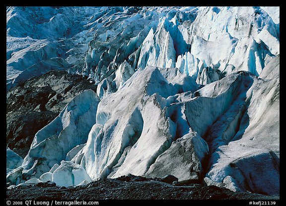 Chaotic forms on the front of Exit Glacier. Kenai Fjords National Park (color)