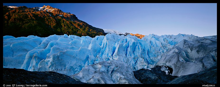 Glacier with blue ice. Kenai Fjords National Park, Alaska, USA.