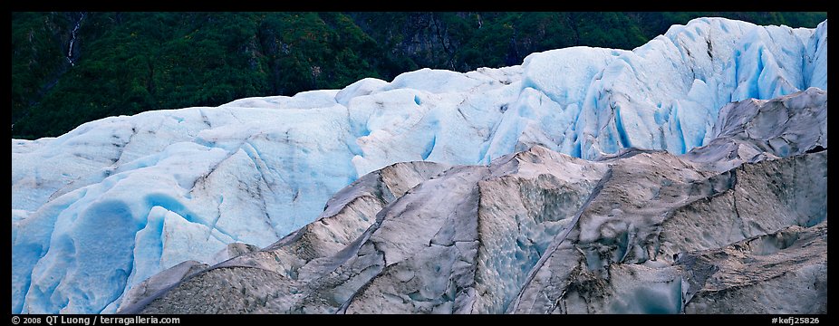 Two ice colors on Exit Glacier. Kenai Fjords National Park, Alaska, USA.