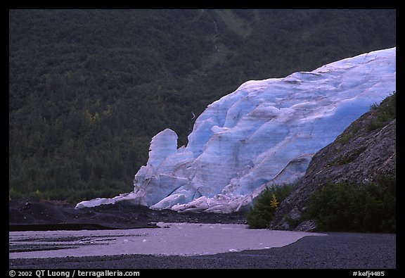 Exit Glacier from glacial plain, 2002. Kenai Fjords National Park, Alaska, USA.