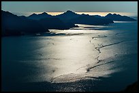 Aerial View of backlit Aialik Bay. Kenai Fjords National Park ( color)