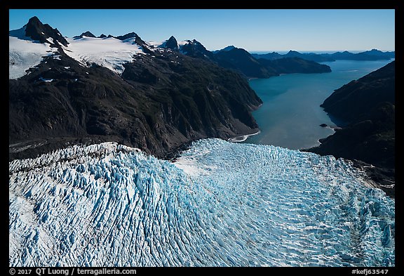 Aerial View of Holgate Glacier and Holgate Arm. Kenai Fjords National Park (color)