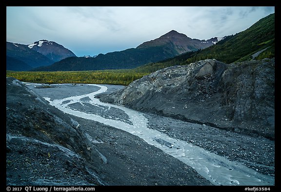 Gorge recently uncovered by Exit Glacier. Kenai Fjords National Park, Alaska, USA.