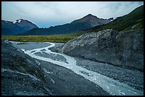 Gorge recently uncovered by Exit Glacier. Kenai Fjords National Park, Alaska, USA.
