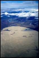 Aerial view of the Great Kobuk Sand Dunes. Kobuk Valley National Park, Alaska, USA.