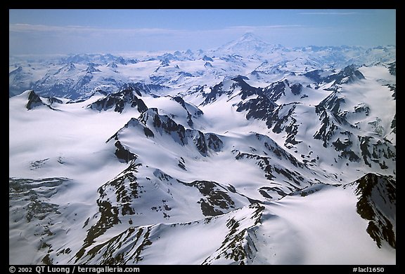 Aerial view of snowy peaks, Chigmit Mountains. Lake Clark National Park (color)