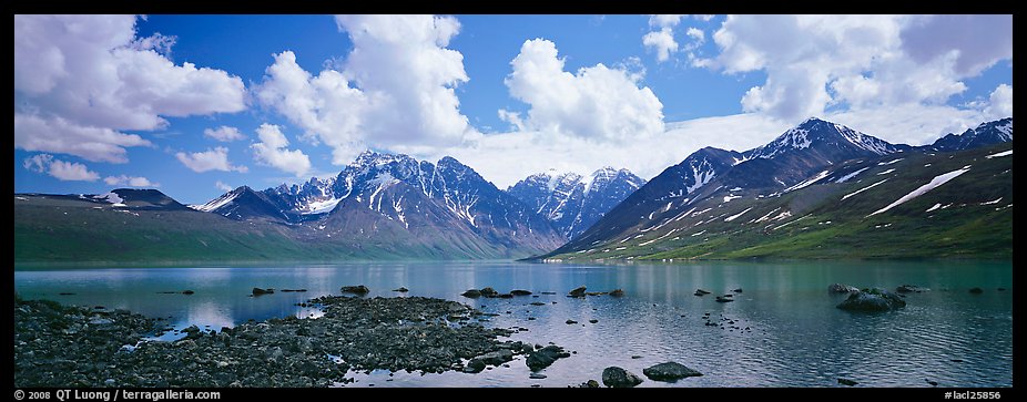 Mountain lake landscape. Lake Clark National Park (color)