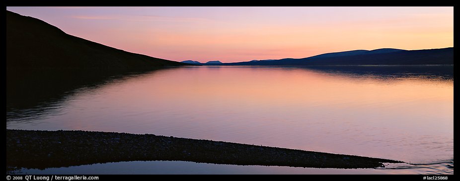 Lake reflecting sunset colors. Lake Clark National Park (color)