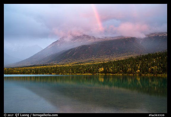 Rainbow above Kontrashibuna Lake. Lake Clark National Park (color)