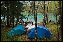 Camping next to Kontrashibuna Lake. Lake Clark National Park, Alaska, USA.