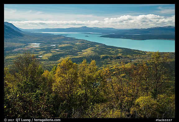 Lake Clark from Tanalian Mountain in the autumn. Lake Clark National Park (color)