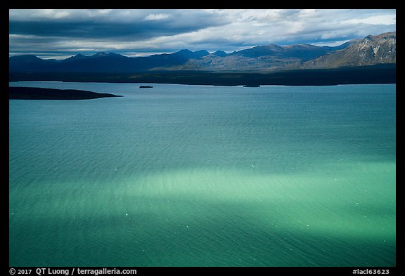 Aerial view of light and shadows on Lake Clark. Lake Clark National Park (color)