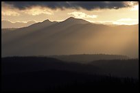 Early morning rays, Chugach mountains. Wrangell-St Elias National Park, Alaska, USA.