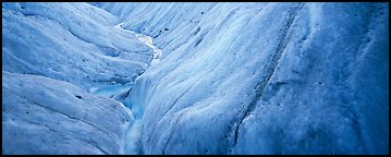 Stream and ice close-up on glacier. Wrangell-St Elias National Park, Alaska, USA.