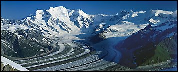 Mt Blackburn and glacier. Wrangell-St Elias National Park, Alaska, USA.
