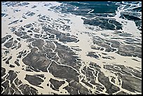 Aerial view of river braids. Wrangell-St Elias National Park, Alaska, USA.