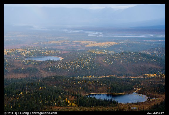 Nabesna River Valley, clearing rain. Wrangell-St Elias National Park (color)