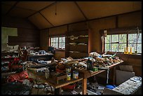 Interior of abandonned cabin full of artifacts. Wrangell-St Elias National Park ( color)