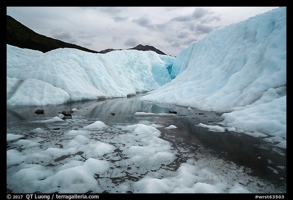 Meltwater and canyon, Root Glacier. Wrangell-St Elias National Park (color)