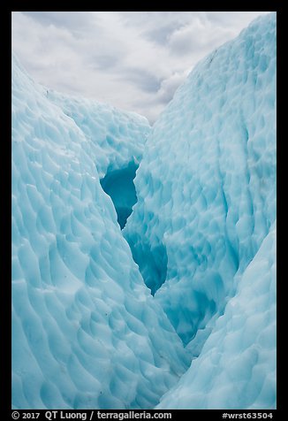 Walls of ice in narrow canyon, Root Glacier. Wrangell-St Elias National Park (color)