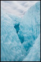 Walls of ice in narrow canyon, Root Glacier. Wrangell-St Elias National Park ( color)