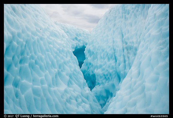 Ice walls forming a canyon, Root Glacier. Wrangell-St Elias National Park (color)
