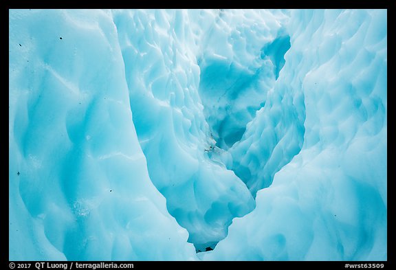 Icy slot canyon, Root Glacier. Wrangell-St Elias National Park (color)