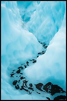 Meltwater at the bottom of icy canyon, Root Glacier. Wrangell-St Elias National Park ( color)