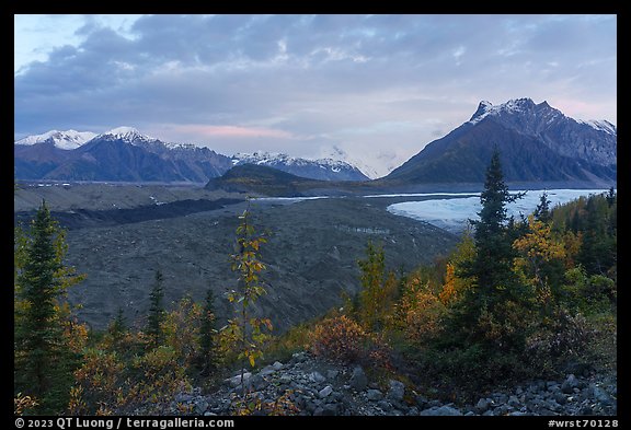 Root Glacier, Donoho Peak, Wrangell Range, autumn sunrise. Wrangell-St Elias National Park (color)