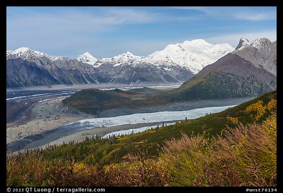 Root and Kennicott Glaciers, Mt Blackburn. Wrangell-St Elias National Park (color)