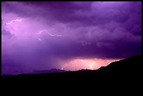 Lightning thunderstorm. Big Bend National Park, Texas, USA. (color)